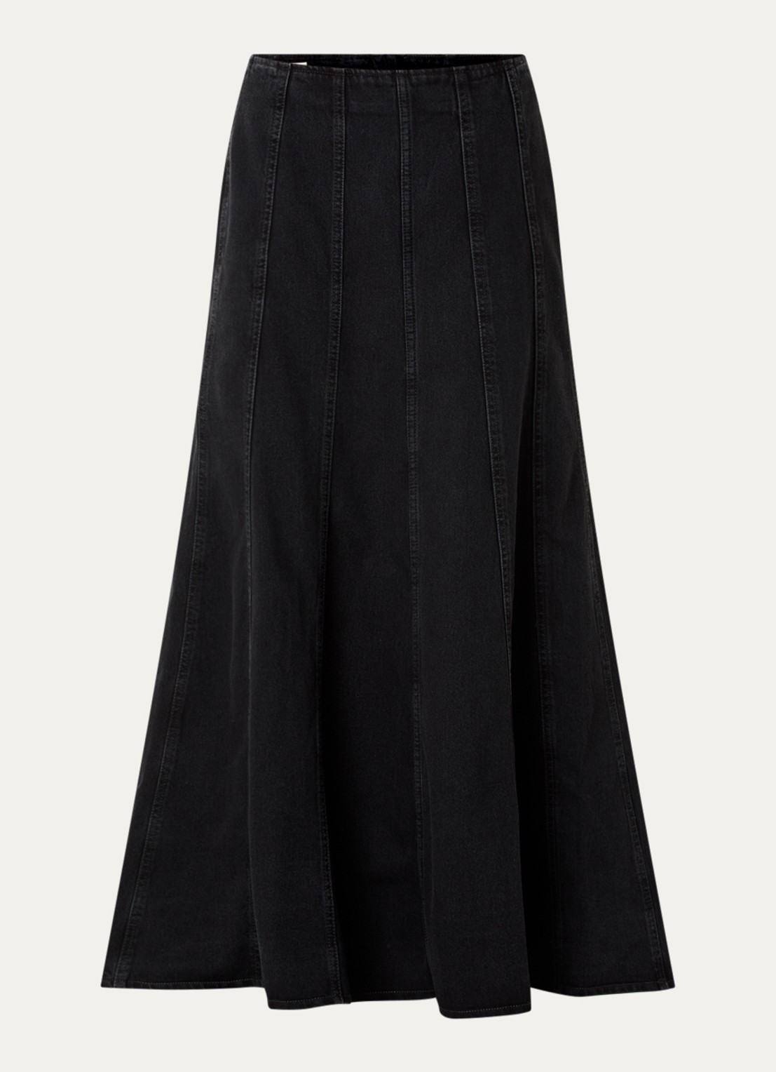 Levi's Maxi spijkerrok met gekleurde wassing - voorkant 3 zwart