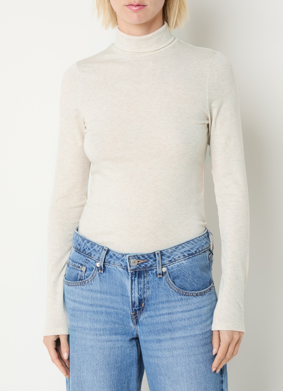 Levi's Mia longsleeve in wolblend met col - detail 4 beige