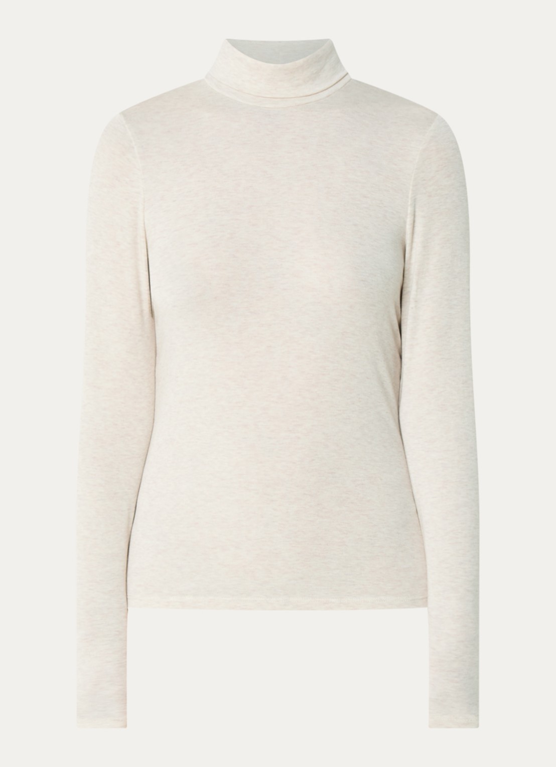 Levi's Mia longsleeve in wolblend met col - voorkant beige