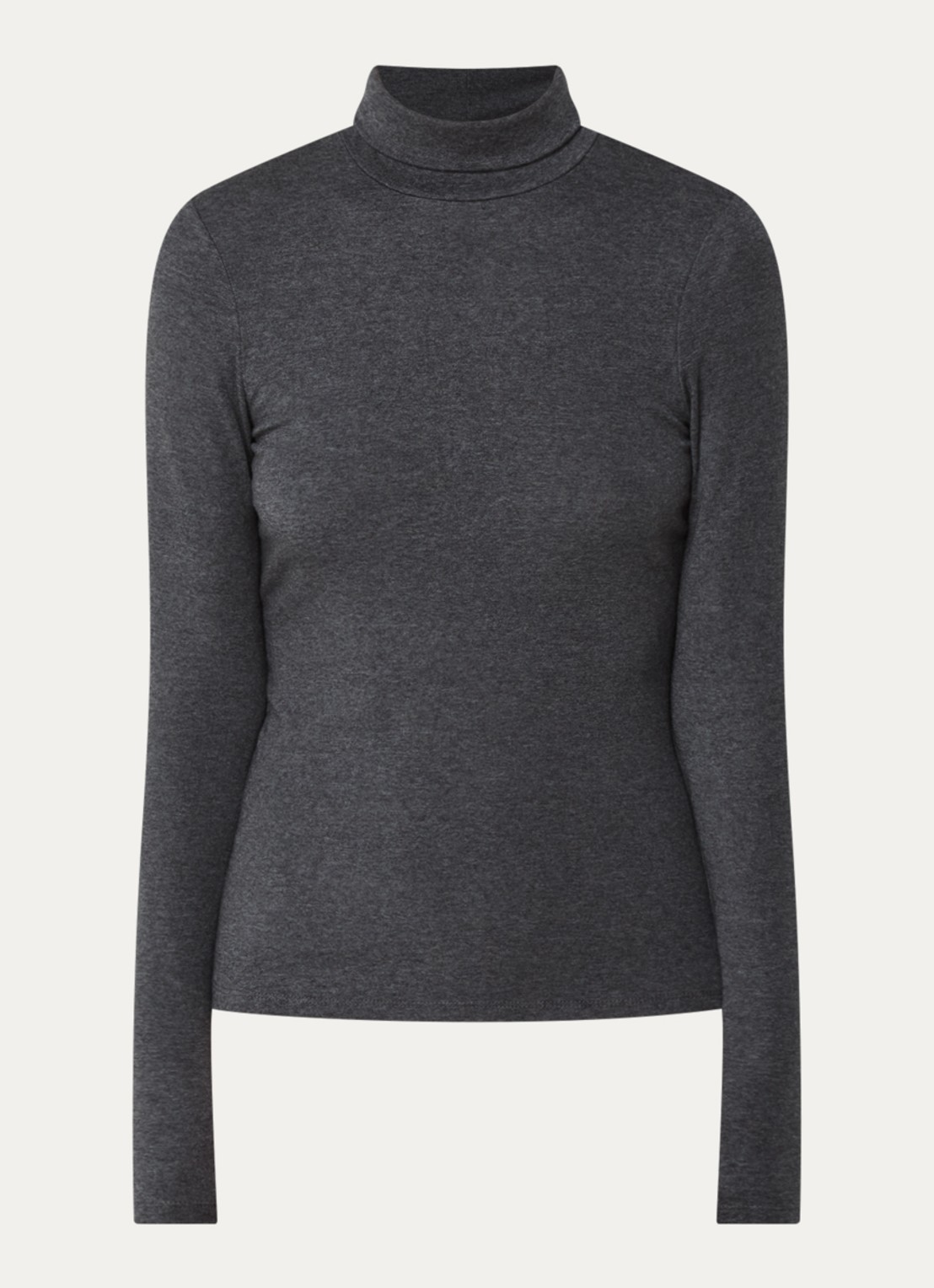 Levi's Mia longsleeve in wolblend met col - voorkant 2 zwart