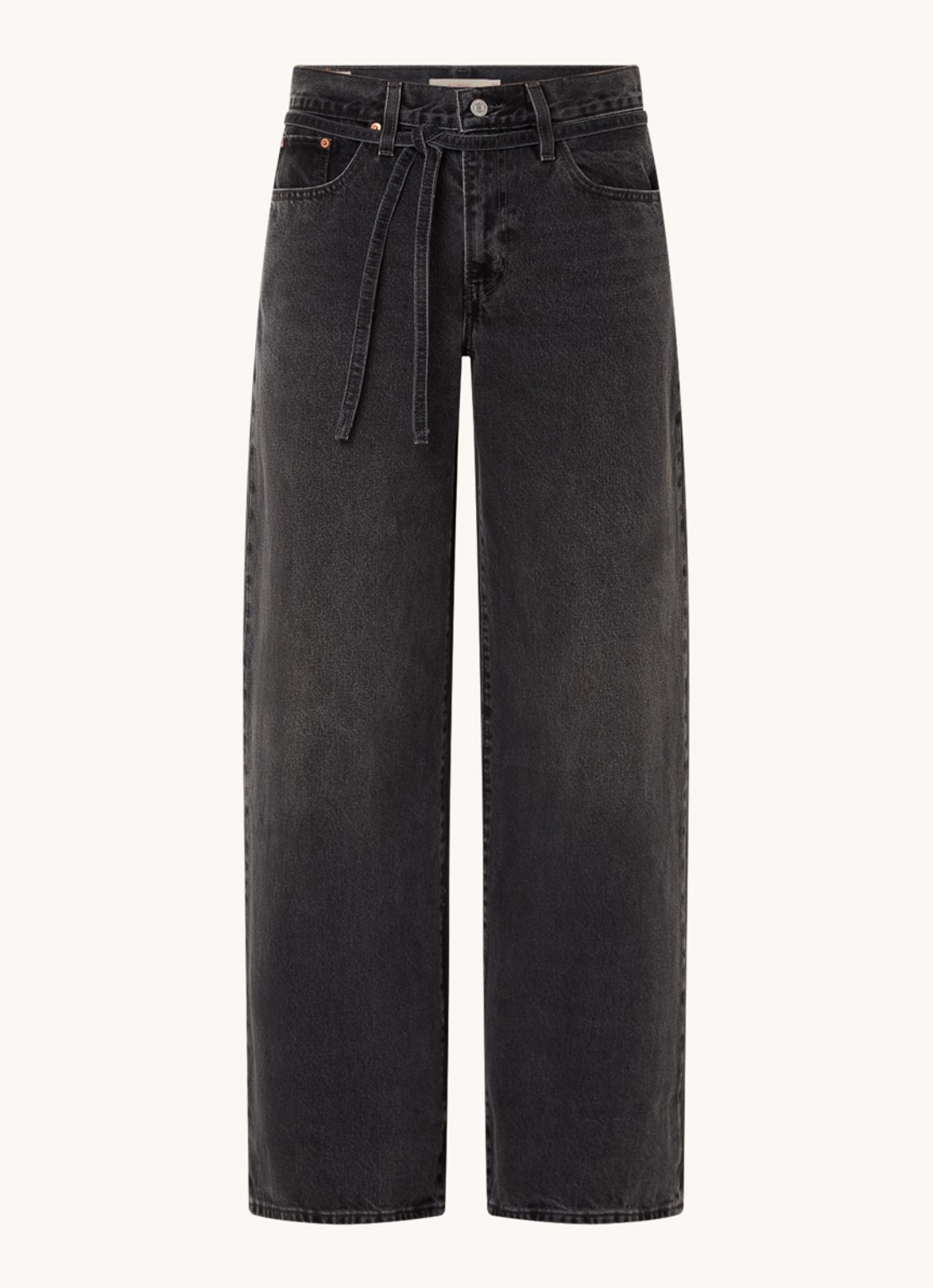 Levi's Mid waist loose fit jeans met strikceintuur en gekleurde wassing  - voorkant 4 antraciet