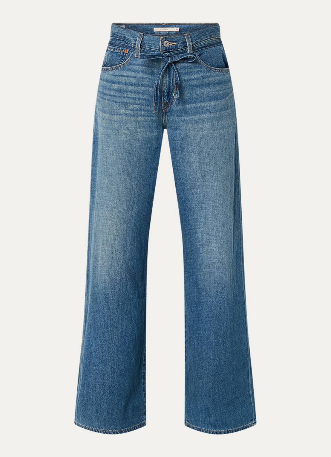 Levi's Mid waist wide leg jeans met medium wassing - voorkant 2 indigo