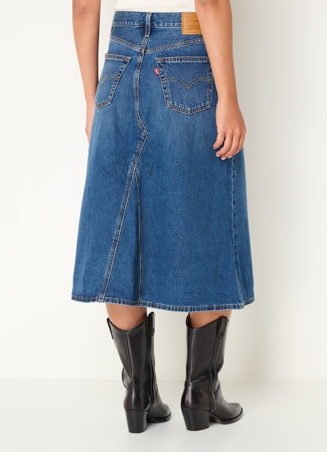 Levi's Midi A-lijn spijkerrok - achterkant 4 indigo