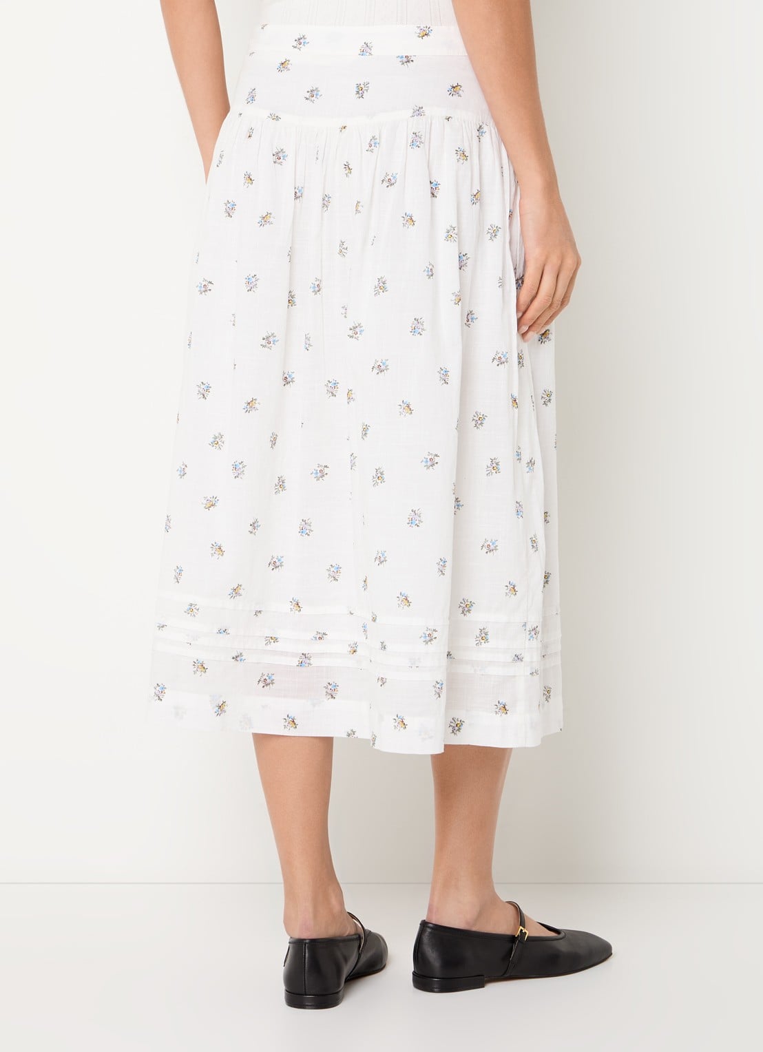 Levi's Midi rok met bloemenprint - achterkant 4 wit