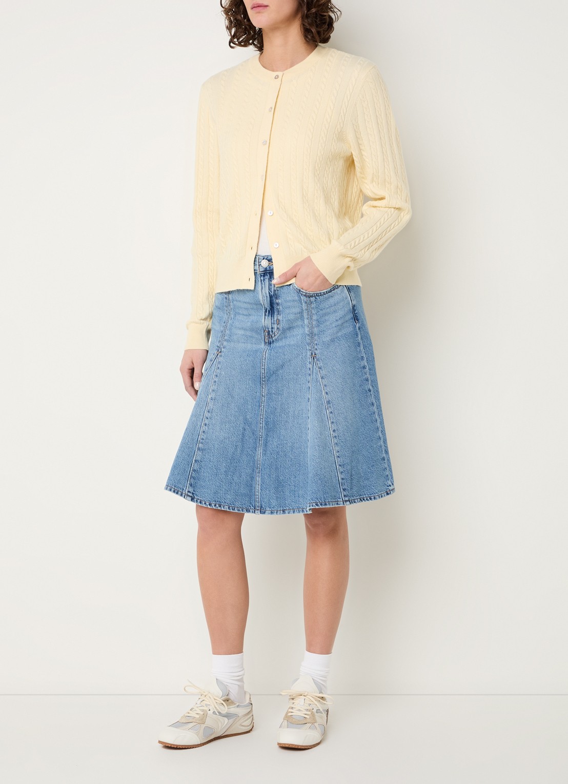 Levi's Midi rok van denim - voorkant 3 indigo