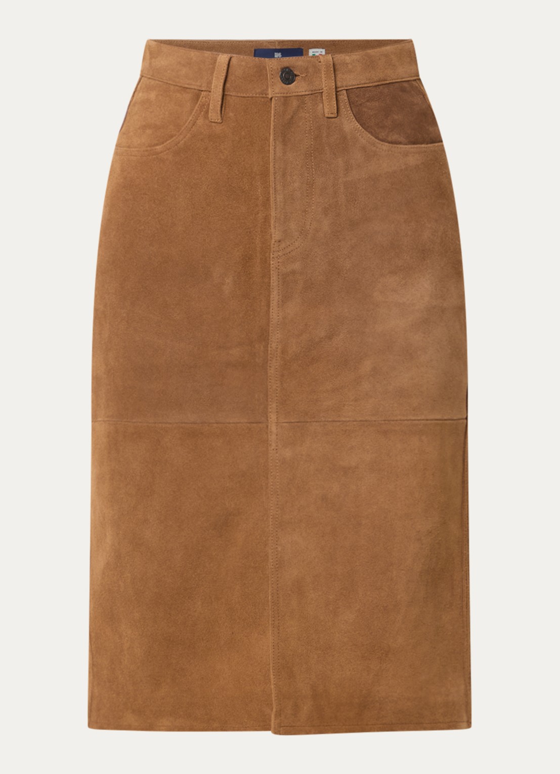 Levi's Midi rok van suède met steekzakken - voorkant donkeroranje