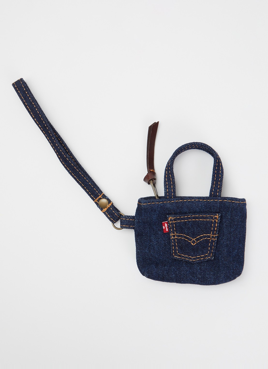 Levi's Mini Backpocket tasbedel van denim - voorkant indigo