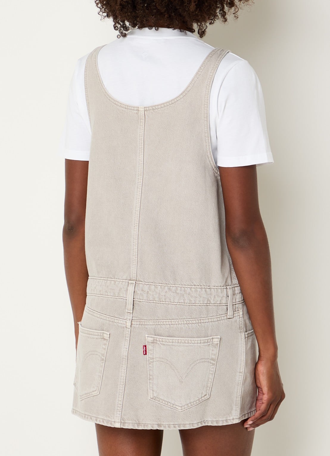 Levi's Mini denim jurk met ronde hals - achterkant 3 lichtgrijs