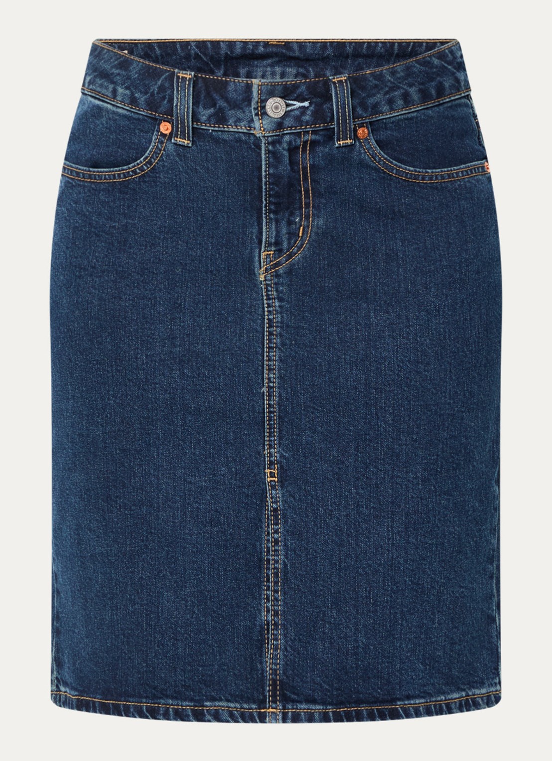 Levi's Mini spijkerrok met donkere wassing - voorkant indigo
