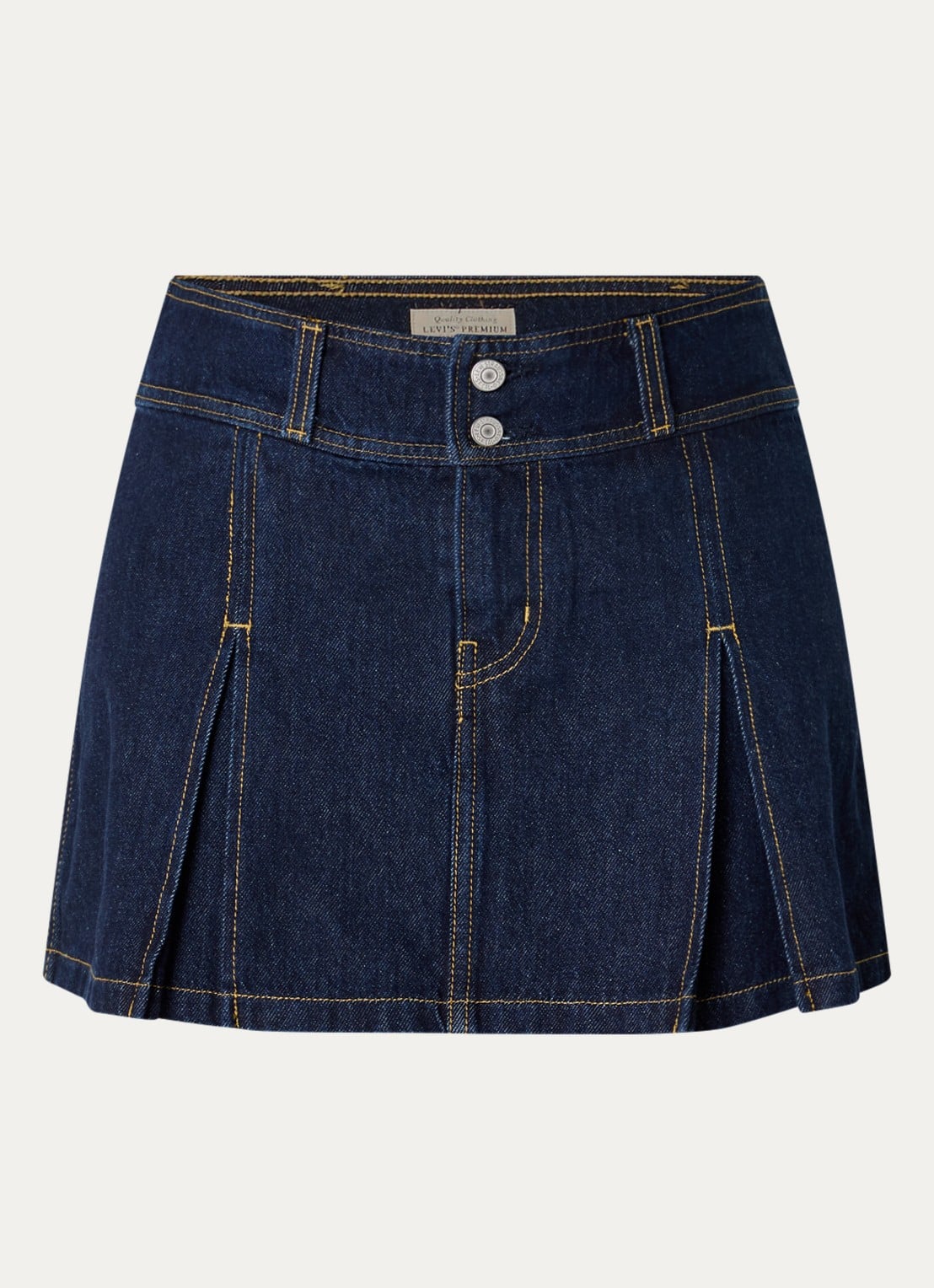 Levi's Mini spijkerrok met plooidetail - voorkant 3 indigo