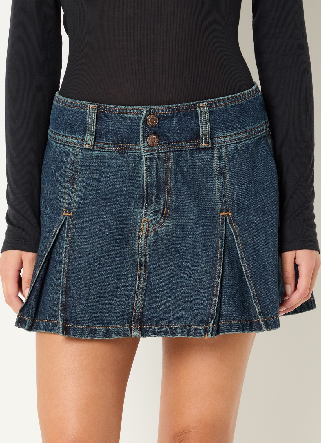 Levi's Mini spijkerrok met plooidetail - detail 4 indigo