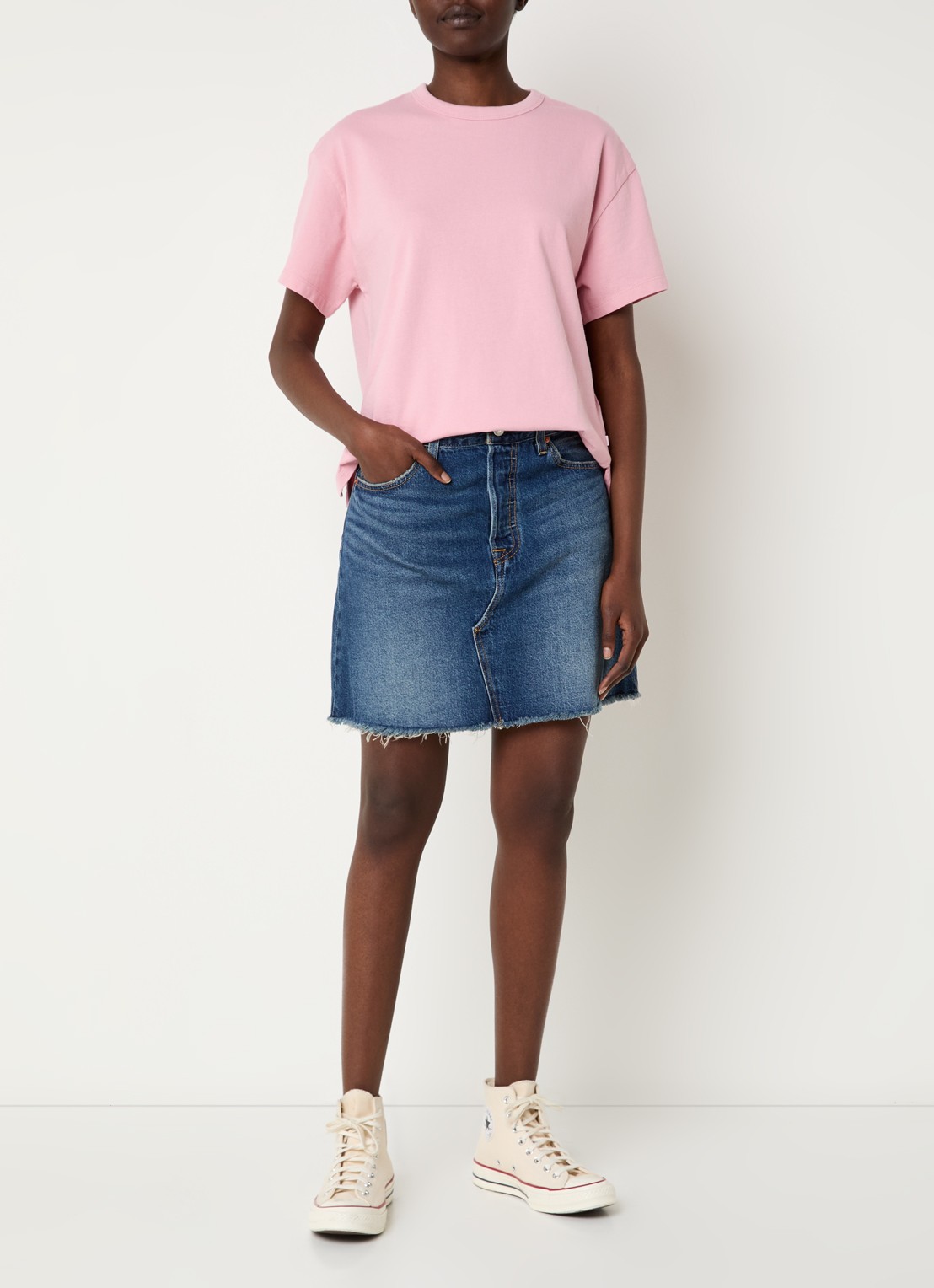 Levi's Mini spijkerrok met steekzakken - voorkant 3 indigo