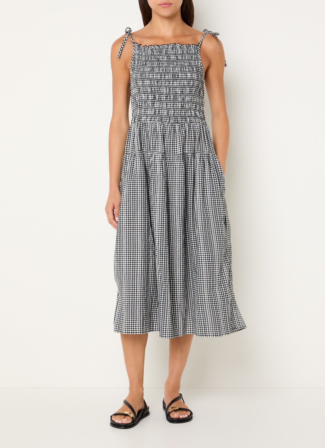 Levi's Monaco midi jurk met stippenprint - detail zwart