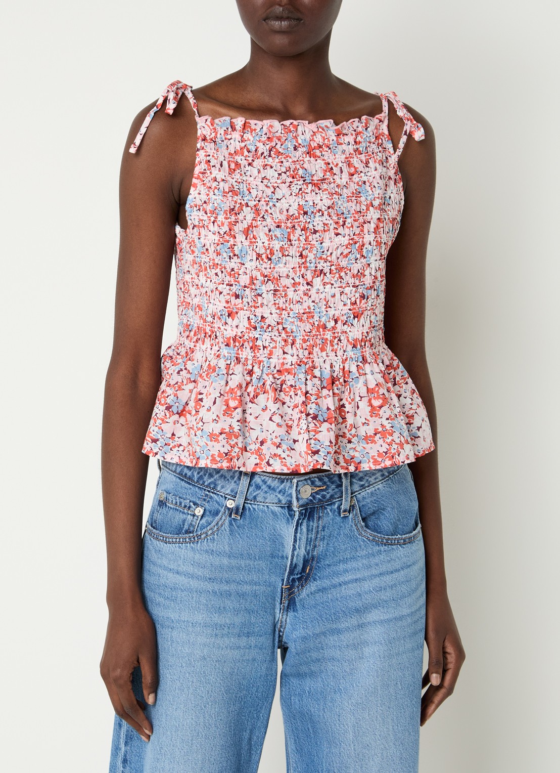 Levi's Monaco top met bloemenprint - detail 4 lichtroze