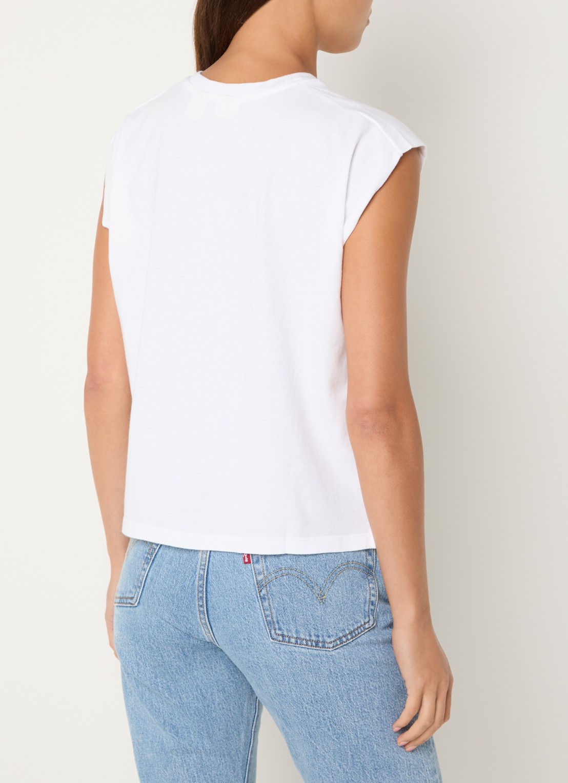 Levi's Mouwloos T-shirt met plooidetail - achterkant 2 wit
