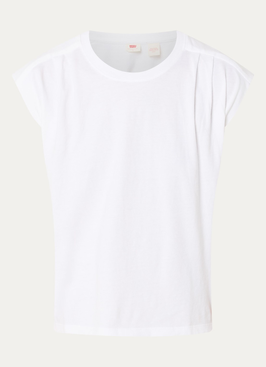 Levi's Mouwloos T-shirt met plooidetail - voorkant 3 wit