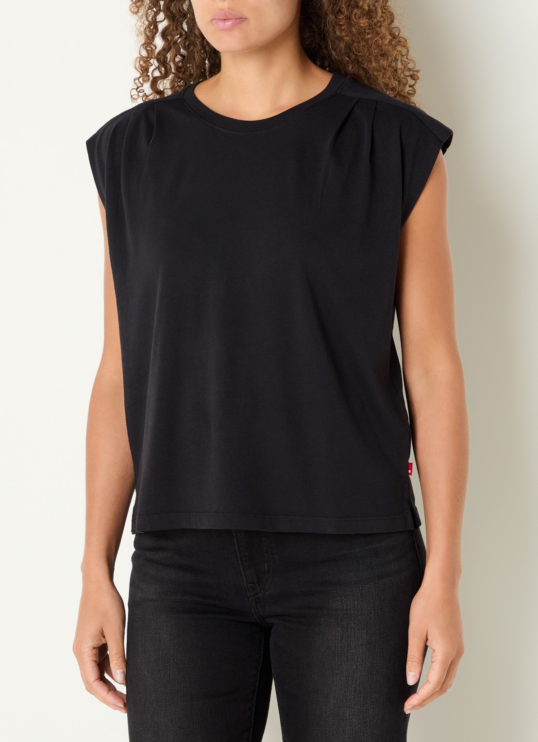 Levi's Mouwloos T-shirt met plooidetail - detail 3 zwart