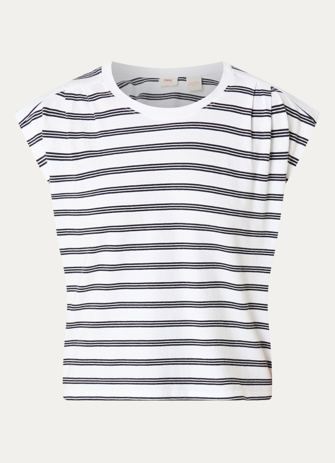 Levi's Mouwloos T-shirt met streepprint - voorkant wit