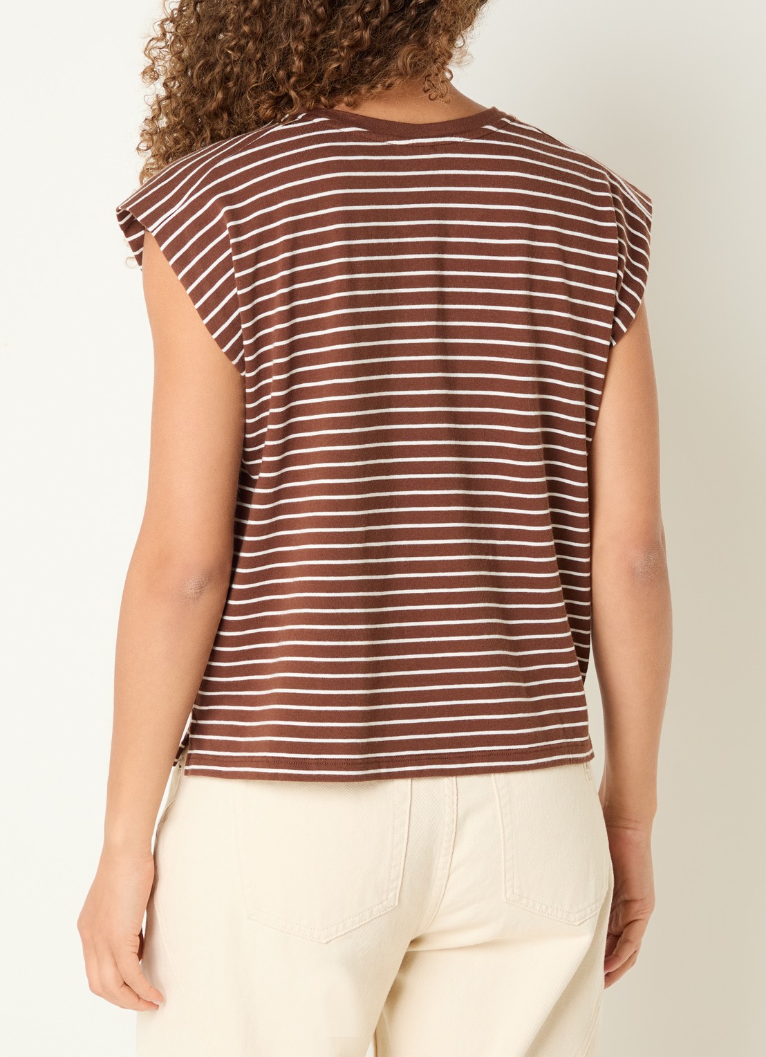 Levi's Mouwloos T-shirt met streepprint - achterkant 4 bruin