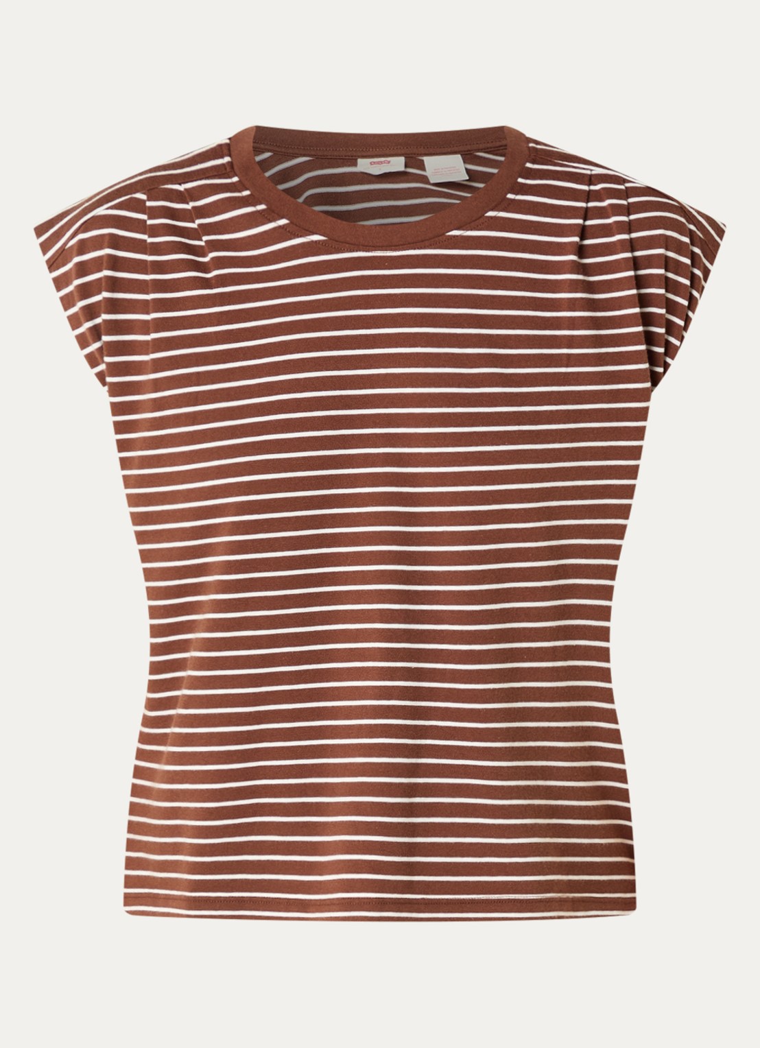 Levi's Mouwloos T-shirt met streepprint - voorkant bruin