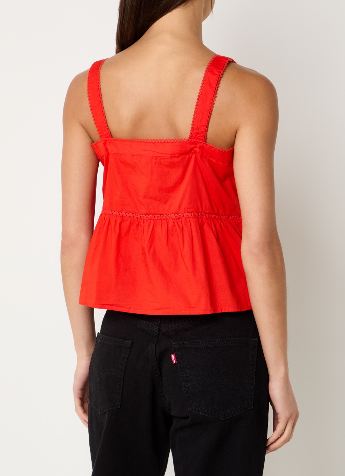 Levi's Mouwloze top met rechthoekige hals - achterkant 4 rood