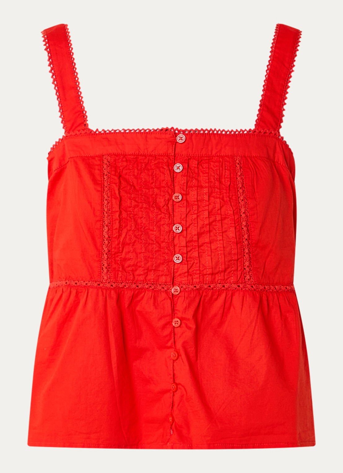 Levi's Mouwloze top met rechthoekige hals - voorkant rood