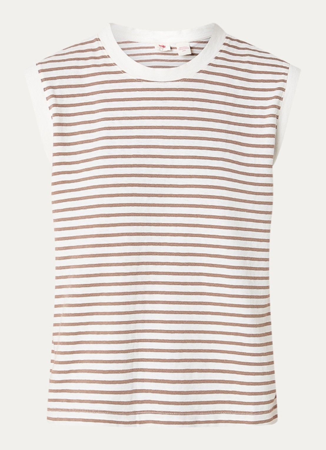 Levi's Mouwloze top met streepprint - voorkant 2 donkerbeige
