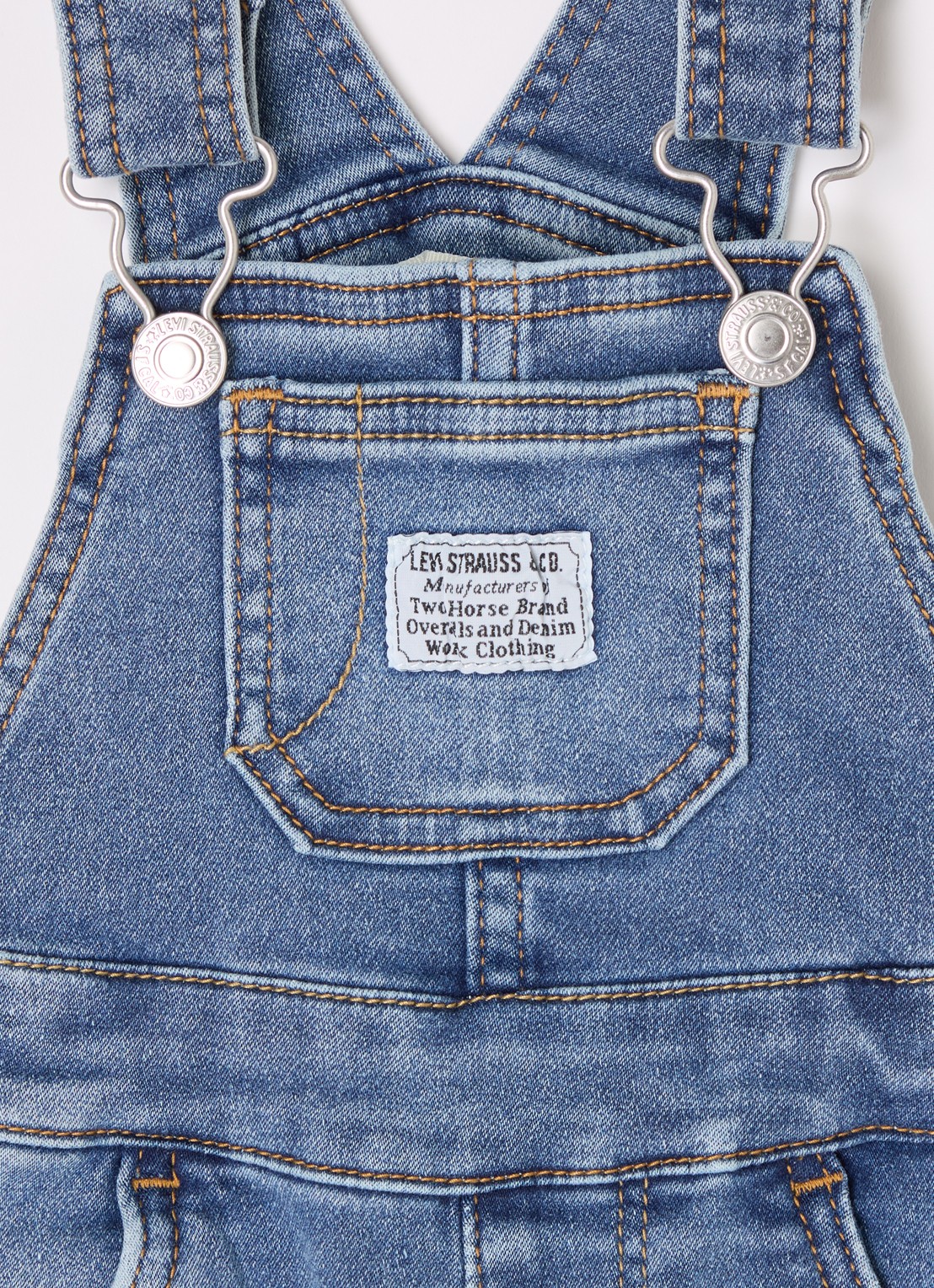 Levi's My First Overall straight fit tuinbroek van denim - detail 3 indigo