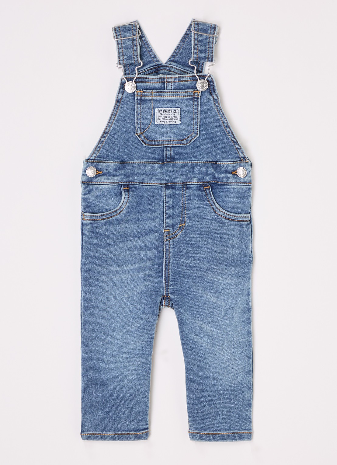 Levi's My First Overall straight fit tuinbroek van denim - voorkant indigo