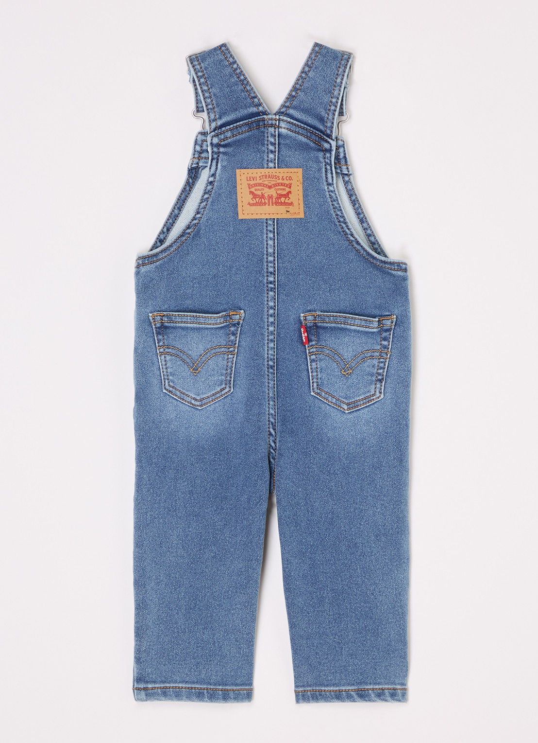 Levi's My First Overall straight fit tuinbroek van denim - voorkant 2 indigo