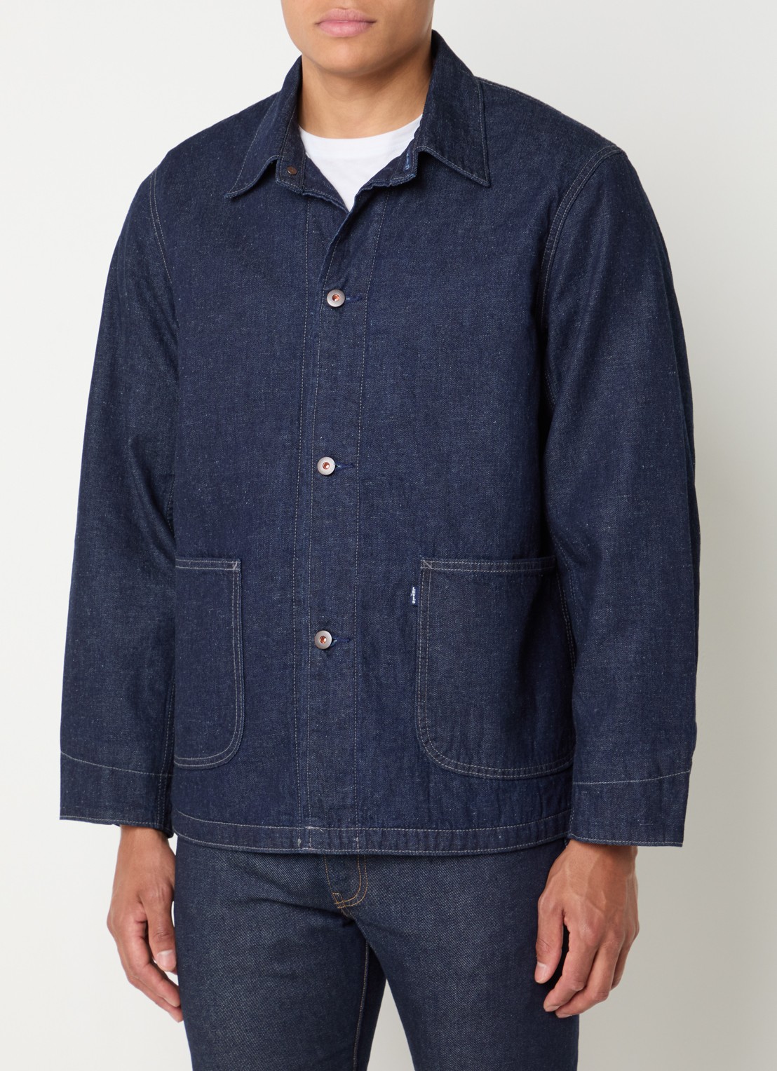 Levi's Naval Sack gewatteerde spijkerjas met opgestikte zakken - detail indigo