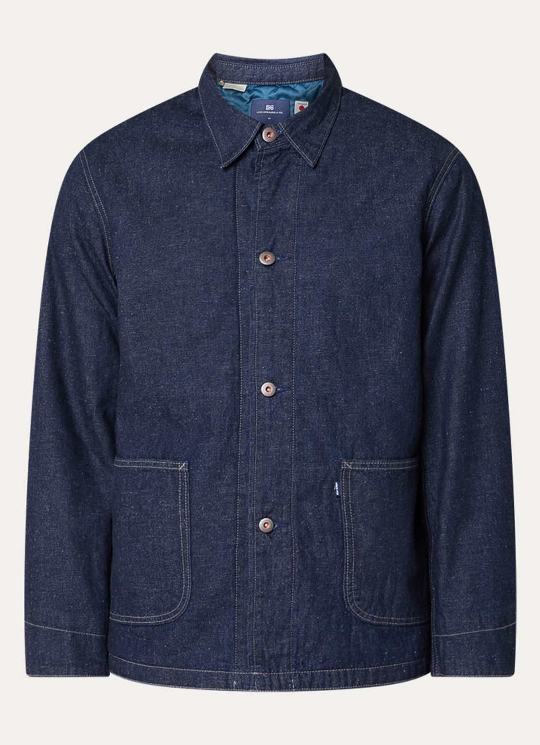 Levi's Naval Sack gewatteerde spijkerjas met opgestikte zakken - voorkant 3 indigo