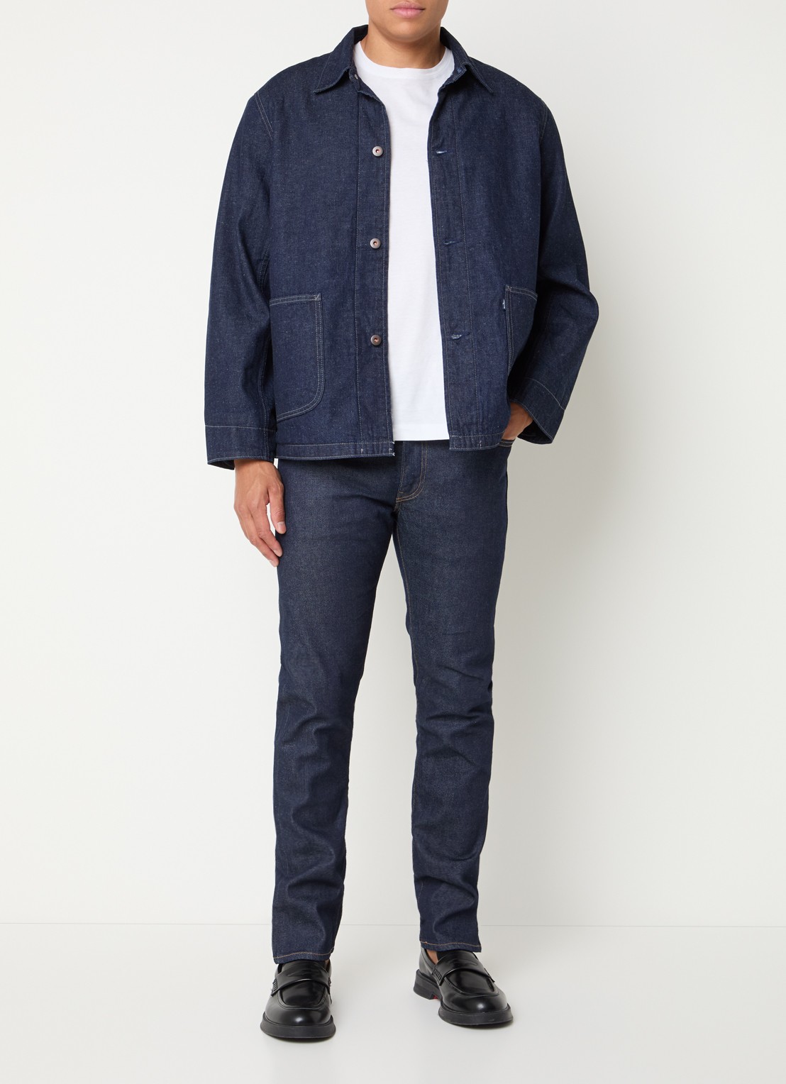 Levi's Naval Sack gewatteerde spijkerjas met opgestikte zakken - voorkant 4 indigo