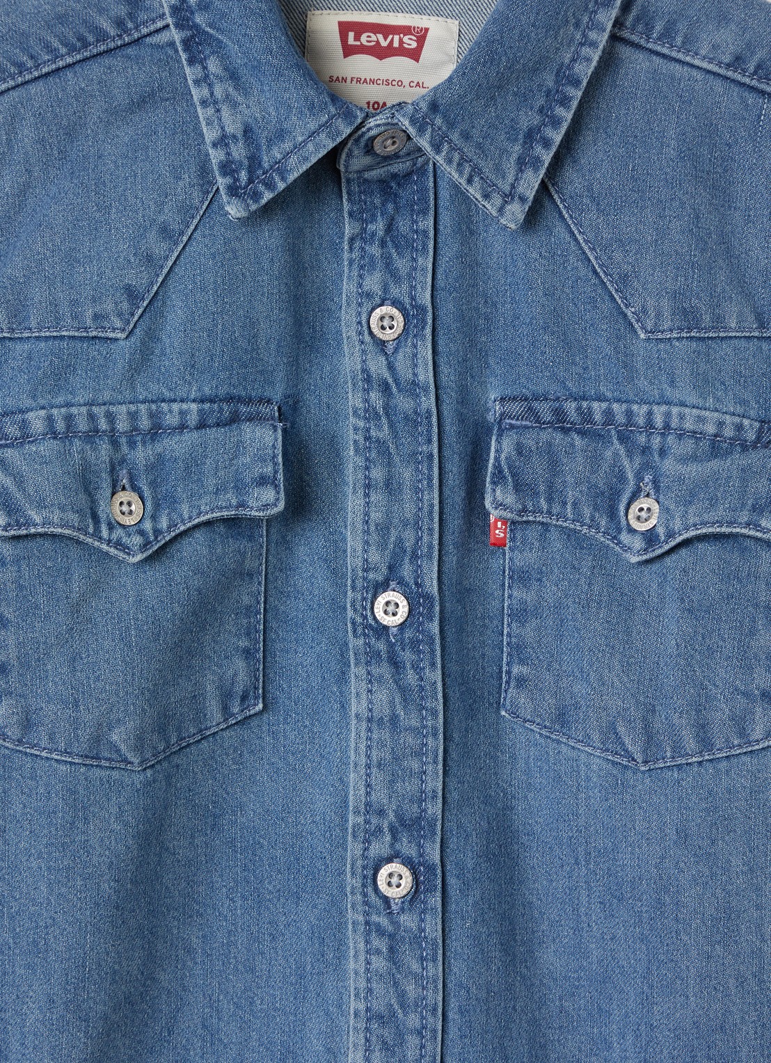 Levi's New Barstow Western overhemd van denim - detail indigo