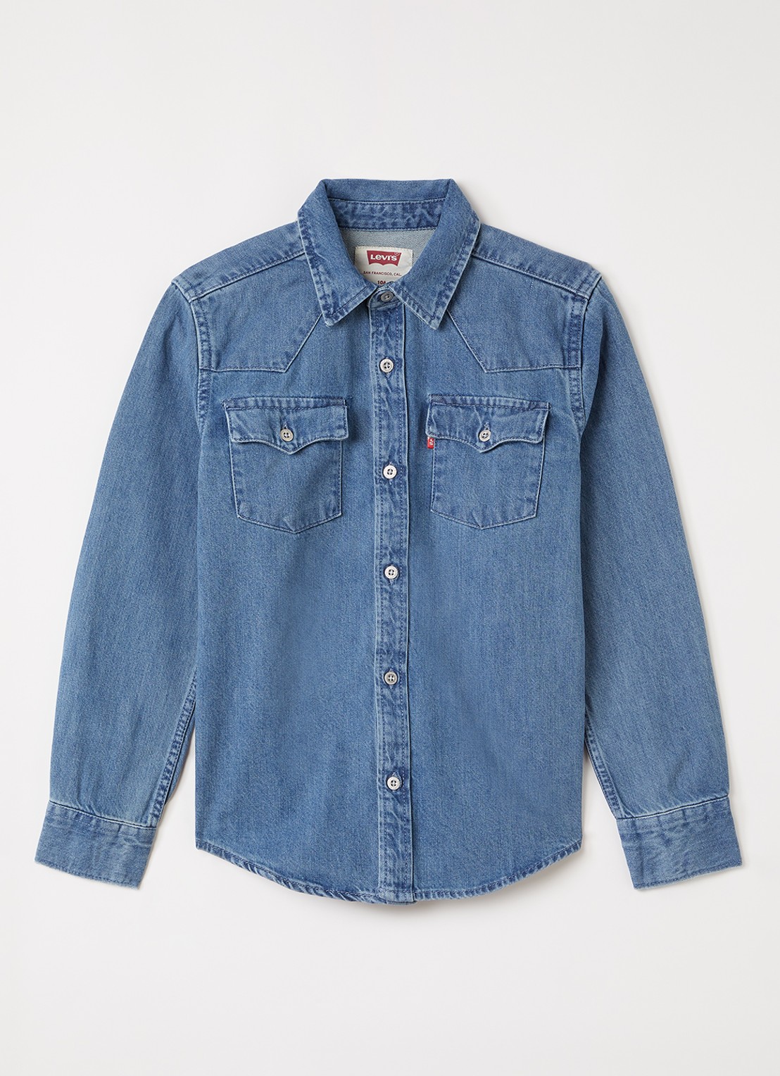 Levi's New Barstow Western overhemd van denim - voorkant 2 indigo