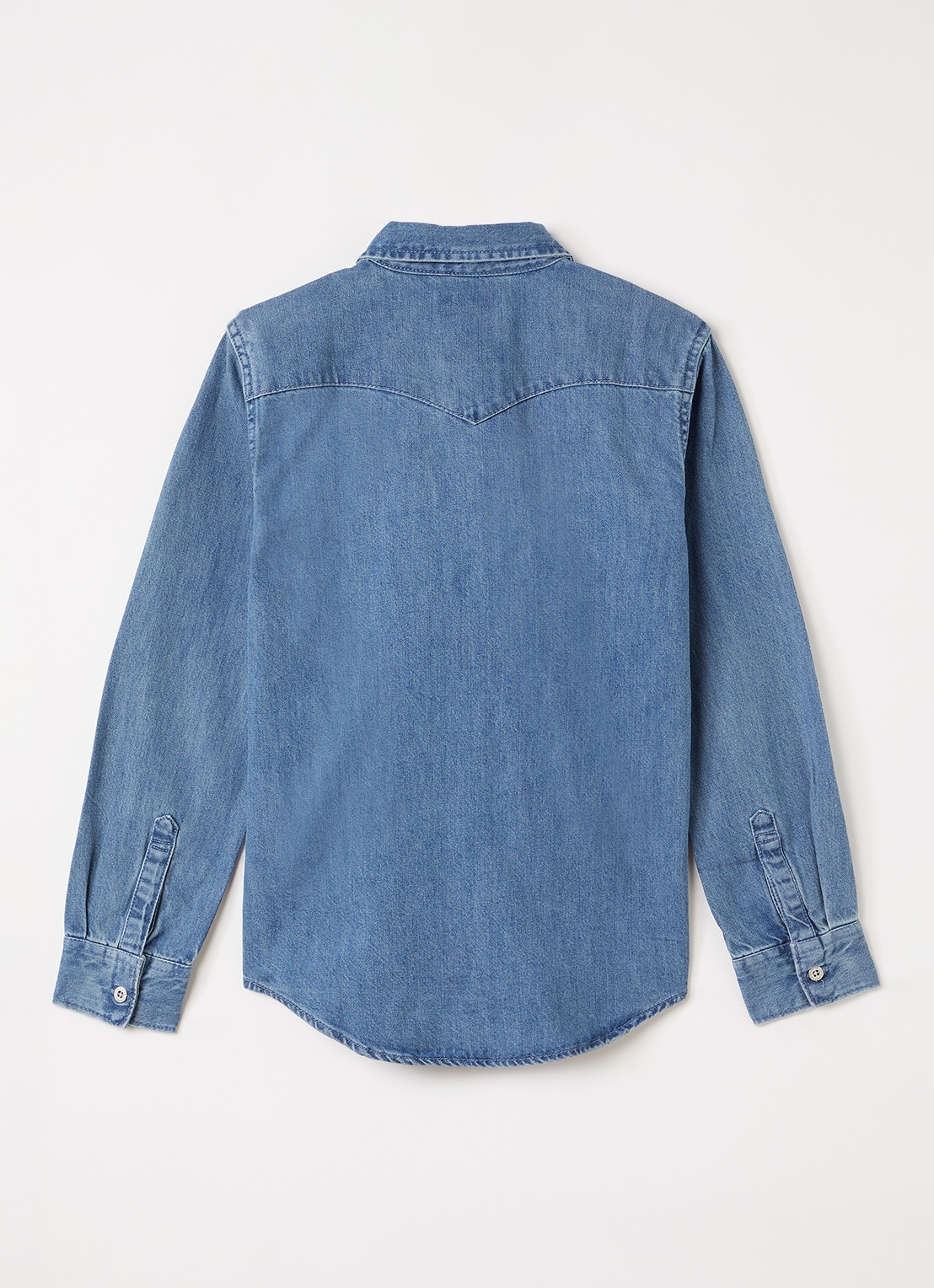 Levi's New Barstow Western overhemd van denim - voorkant 3 indigo