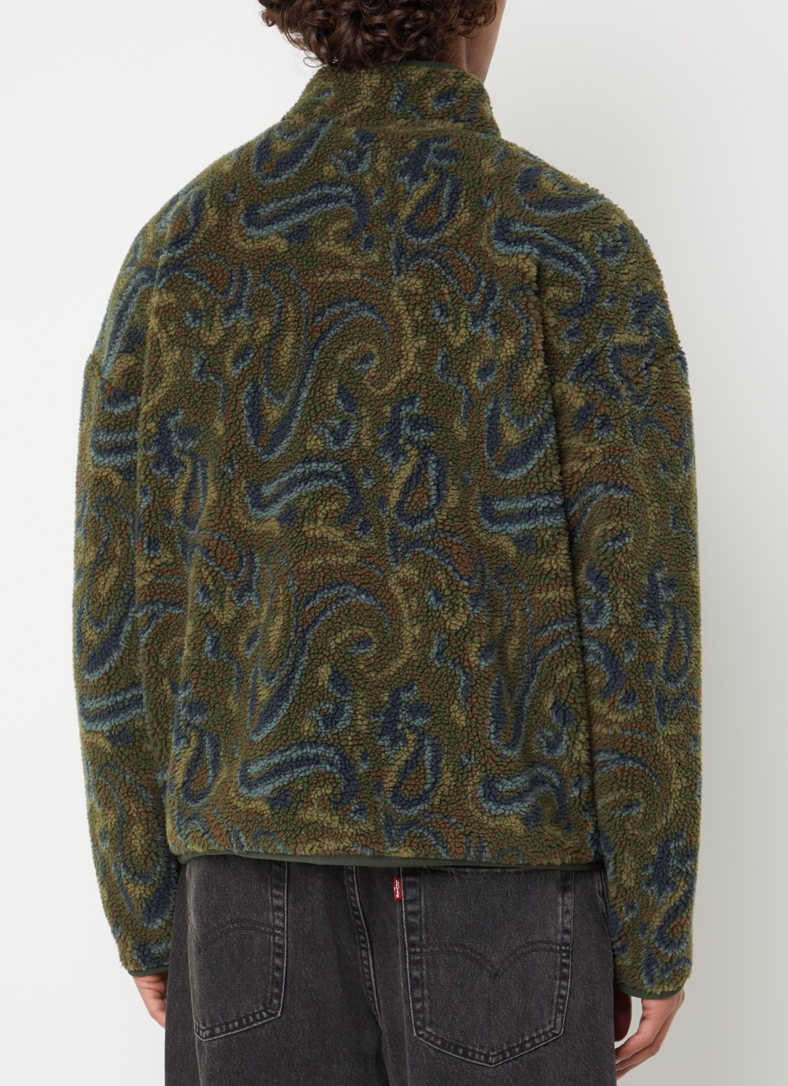 Levi's Nolan jack van teddy met print - achterkant 2 bronsgroen