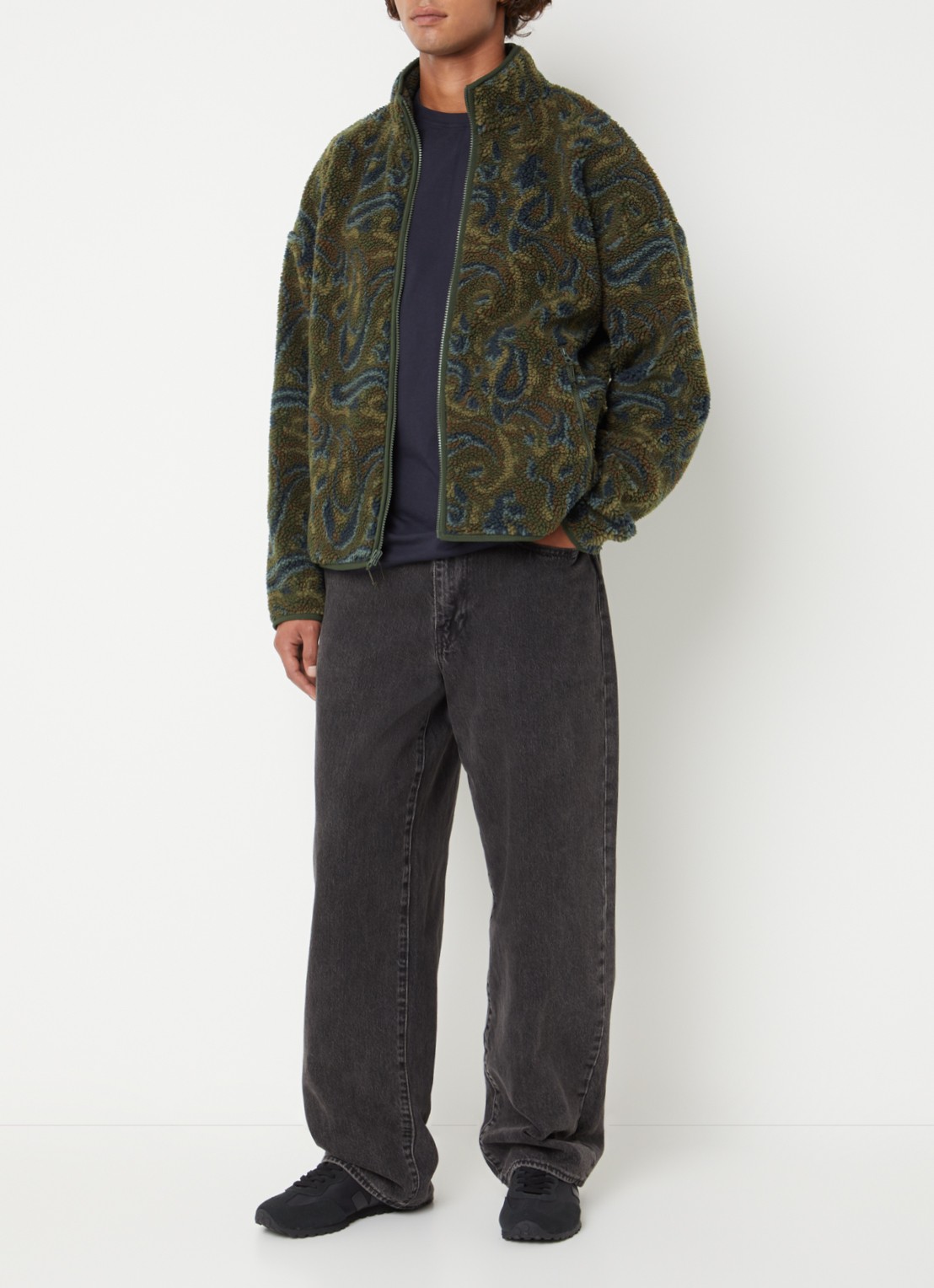 Levi's Nolan jack van teddy met print - voorkant 4 bronsgroen