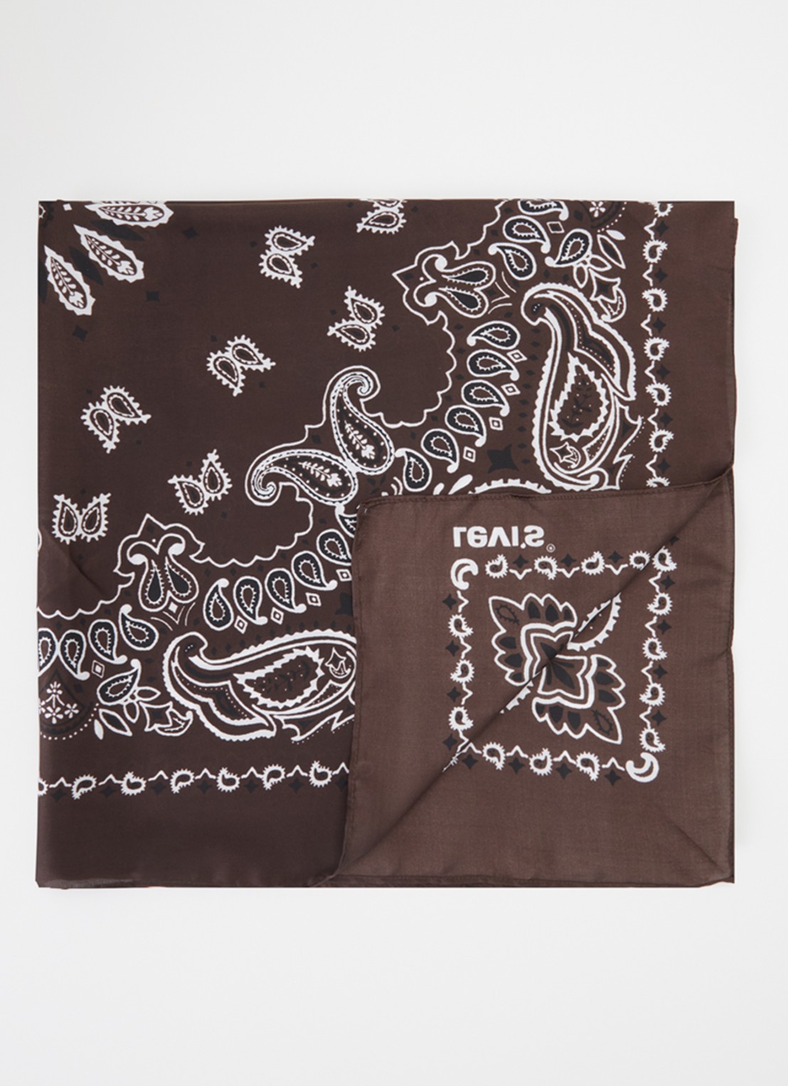 Levi's Oakley bandana van satijn 70 x 70 cm  - voorkant bruin