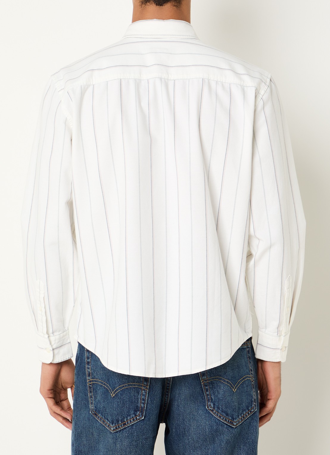 Levi's Oisin overhemd met streepprint - achterkant 4 gebroken wit
