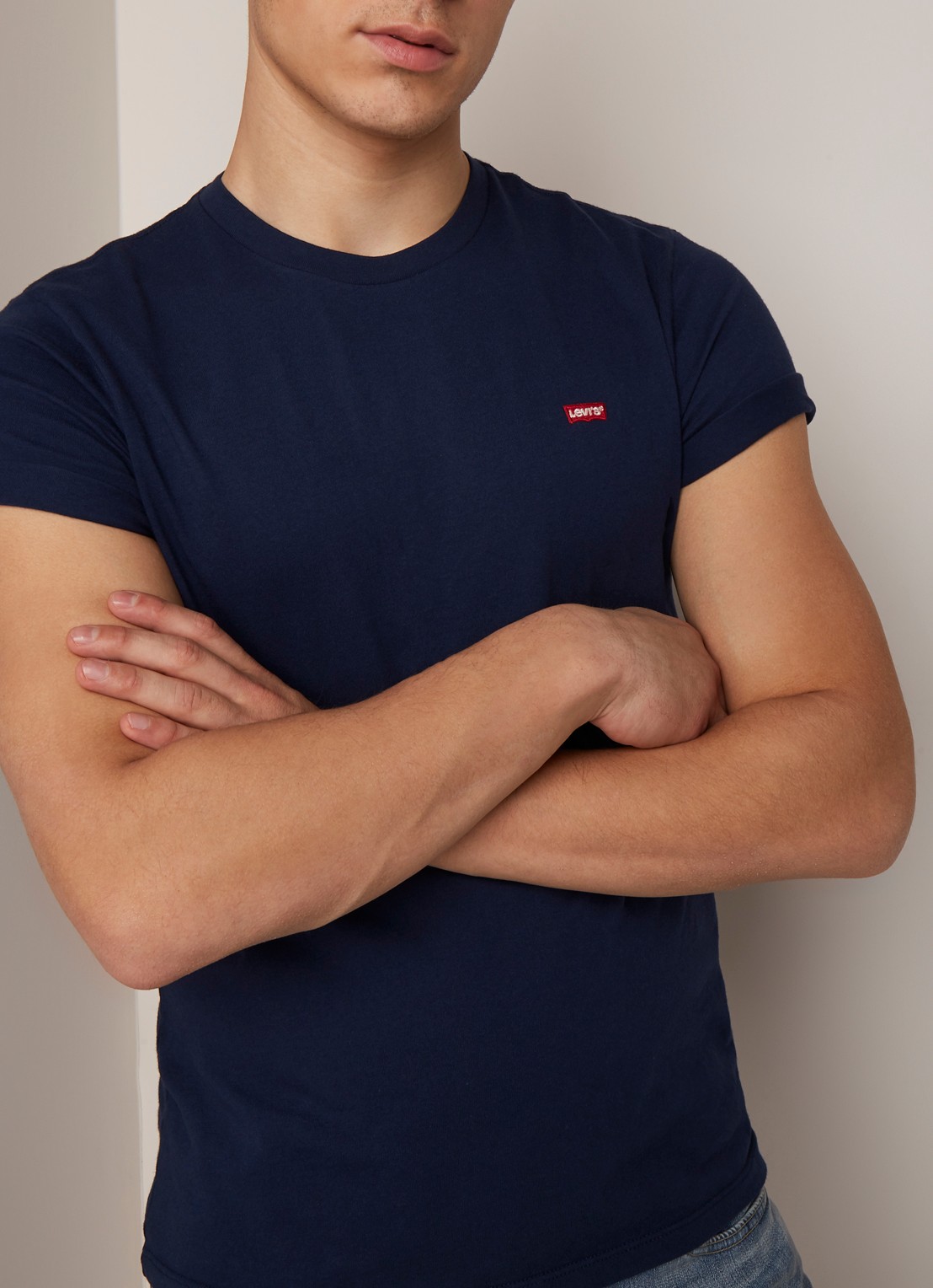 Levi's Original T-shirt van katoen met logo - detail 4 donkerblauw
