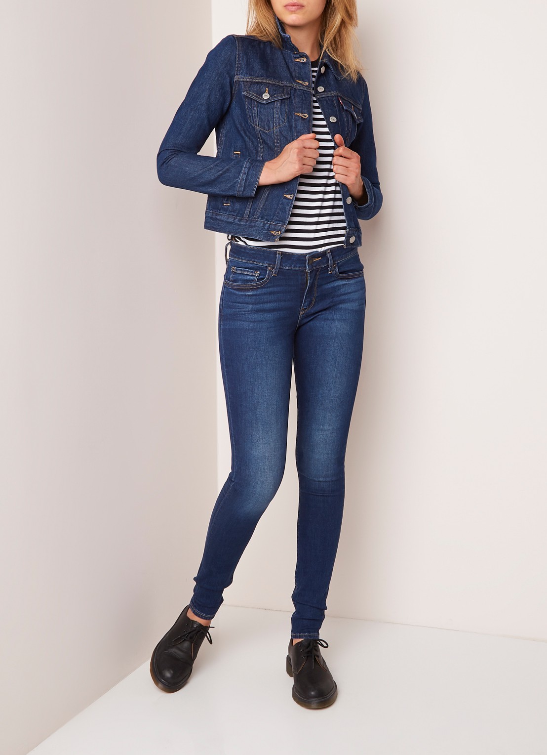 Levi's Original Trucker spijkerjas met steekzakken - voorkant 4 indigo
