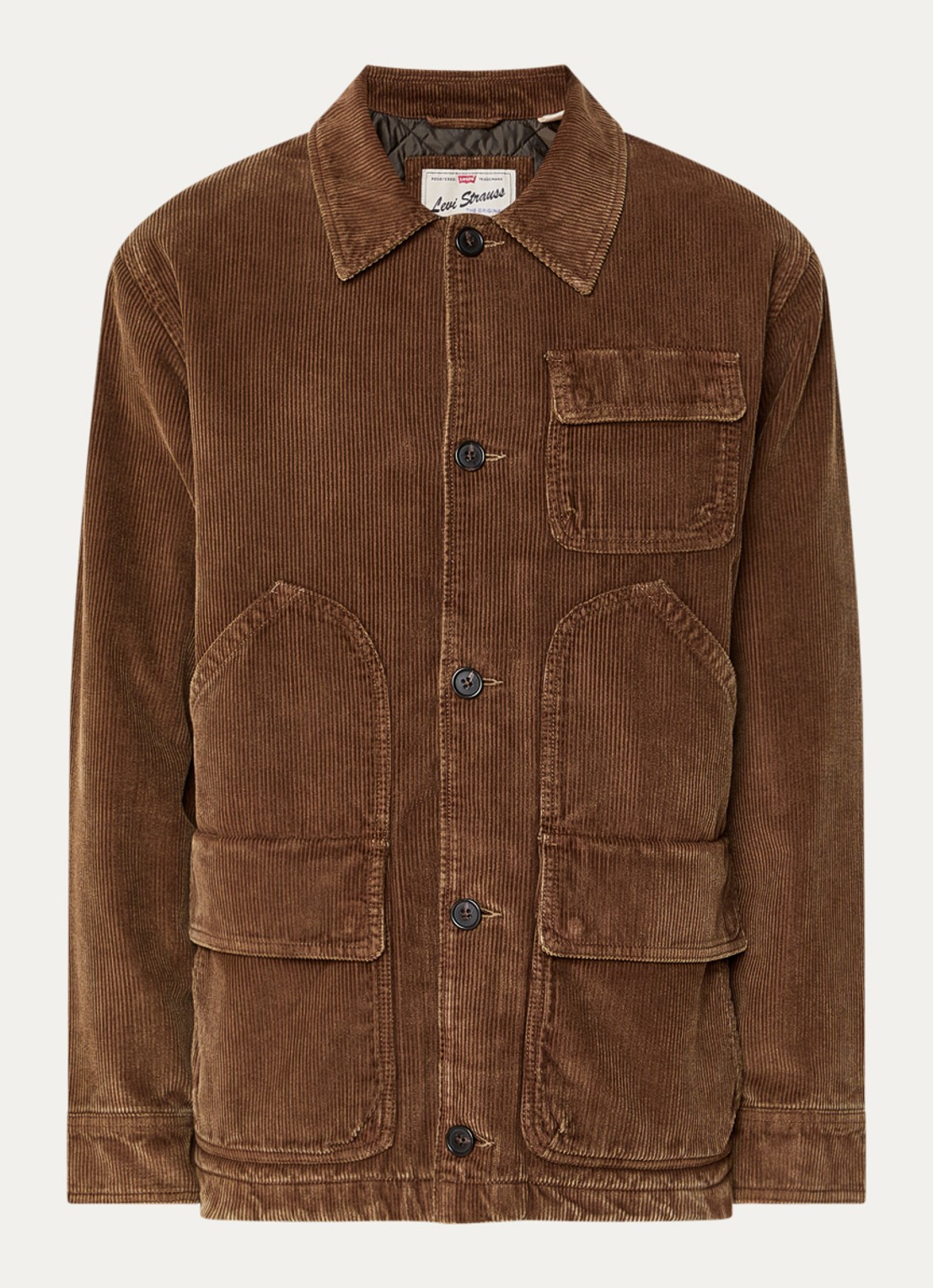 Levi's Overshirt van corduroy met borstzakken - voorkant 3 bruin