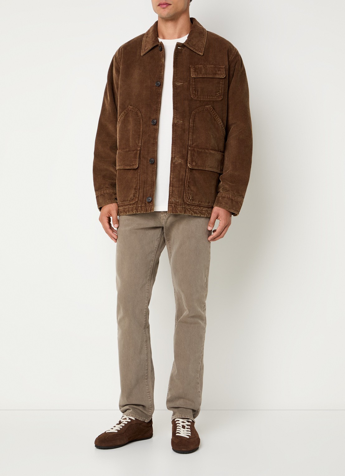 Levi's Overshirt van corduroy met borstzakken - voorkant 4 bruin