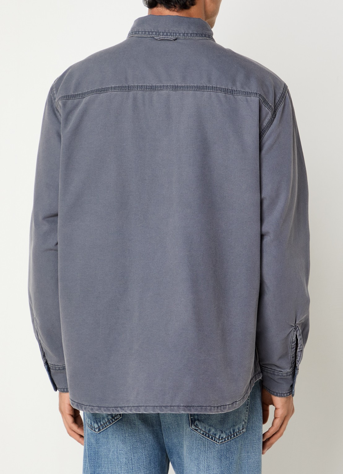 Levi's Overshirt van denim met borstzak - achterkant 4 grijs