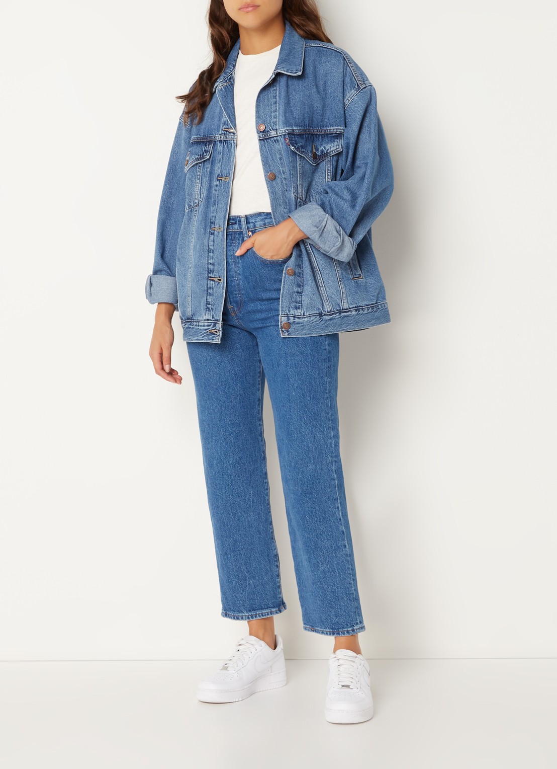 Levi's Oversized spijkerjas  met steekzakken - voorkant 3 indigo