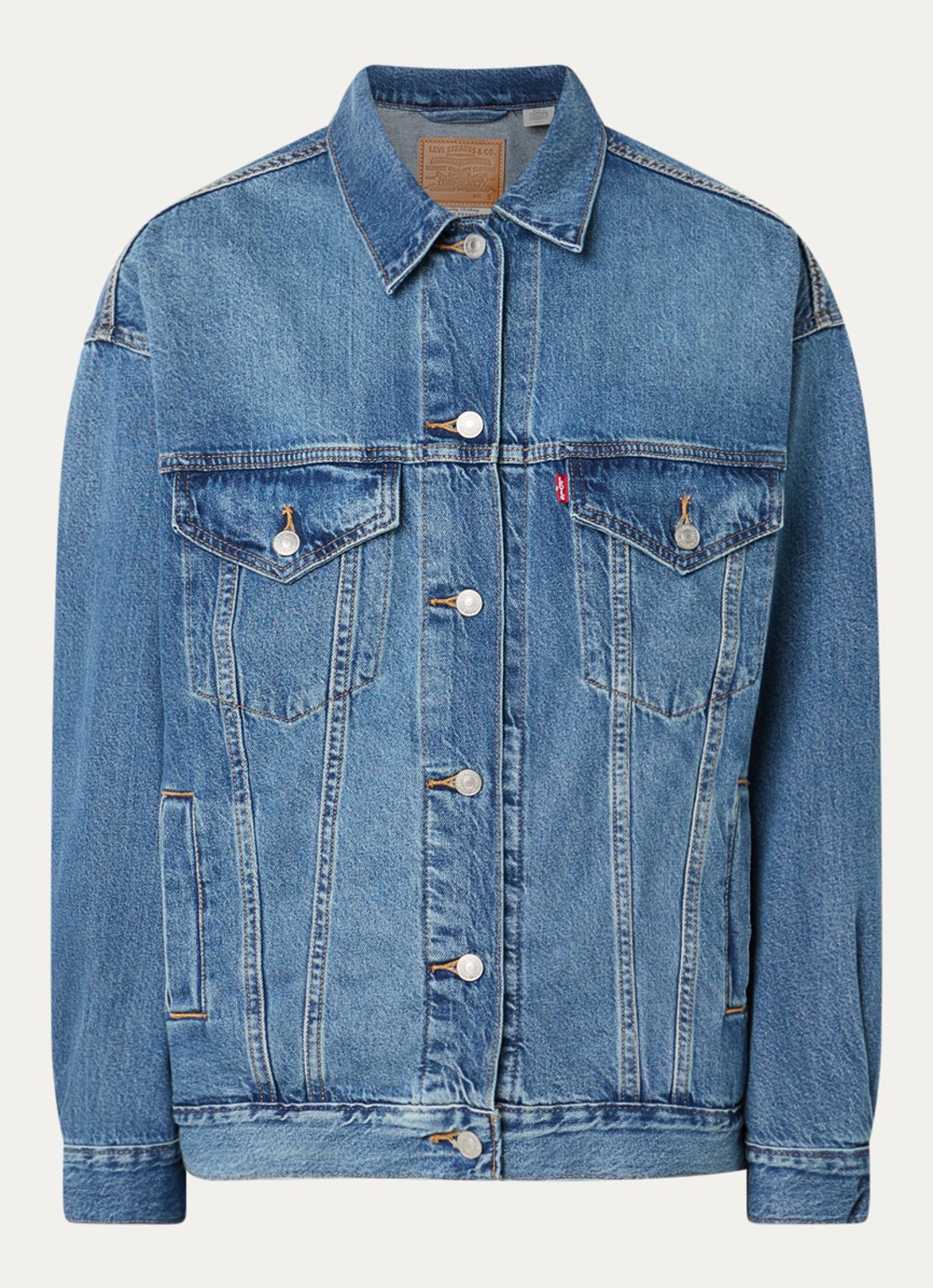 Levi's Oversized spijkerjas met steekzakken - voorkant 2 indigo