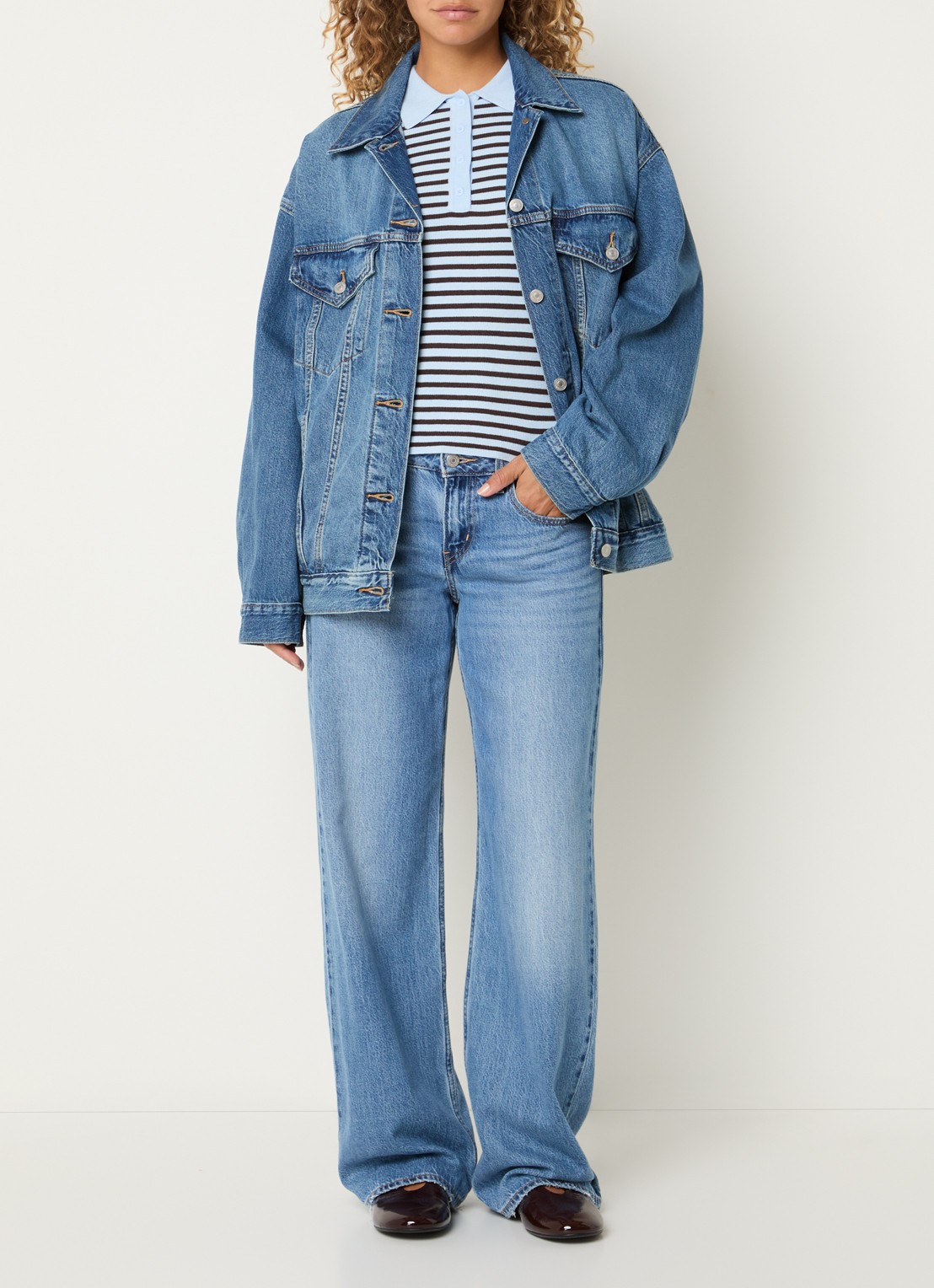 Levi's Oversized spijkerjas met steekzakken - voorkant 3 indigo
