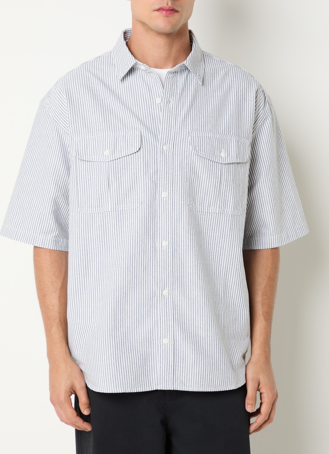 Levi's Pacifica regular fit overhemd met streepprint - detail antraciet
