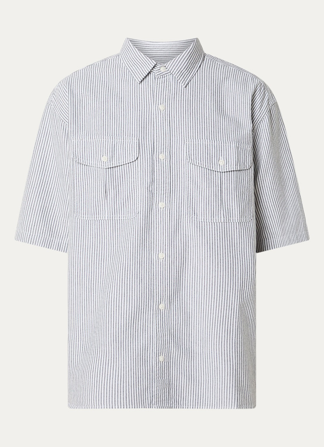 Levi's Pacifica regular fit overhemd met streepprint - voorkant 3 antraciet